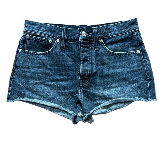 Madewell Black Relaxed Button Fly Jean Shorts - Picture 1 of 6